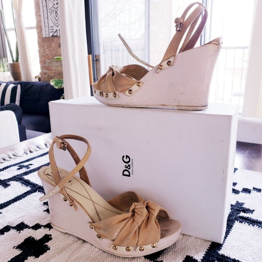 Dolce and Gabbana D&G Wedge Sandals